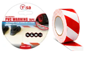 Ruban marquage au sol rouge et blanc en PVC
